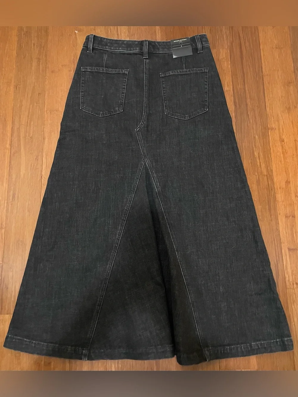 Banana Republic Skirt Midi Maxi NWT 6 Black Denim Japan - Picture 5 of 16